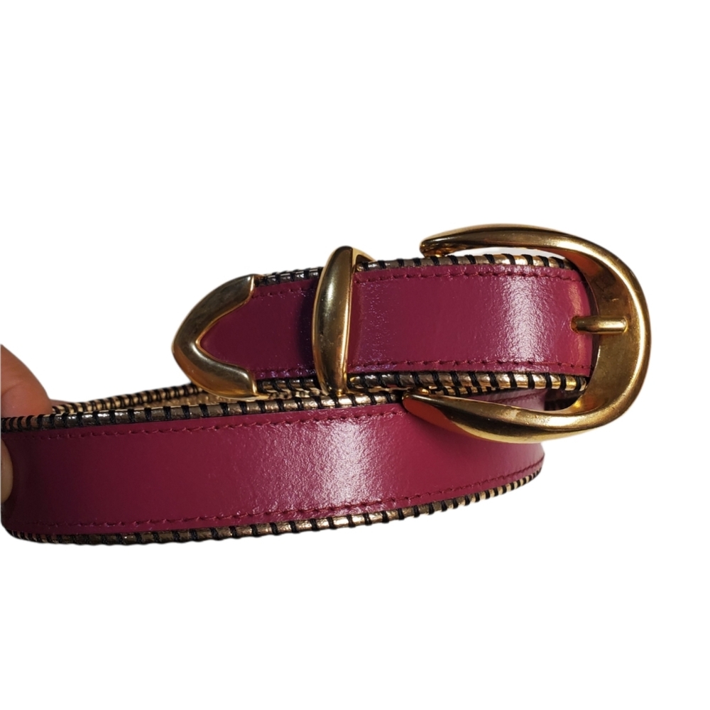 Pellateri leather magenta belt